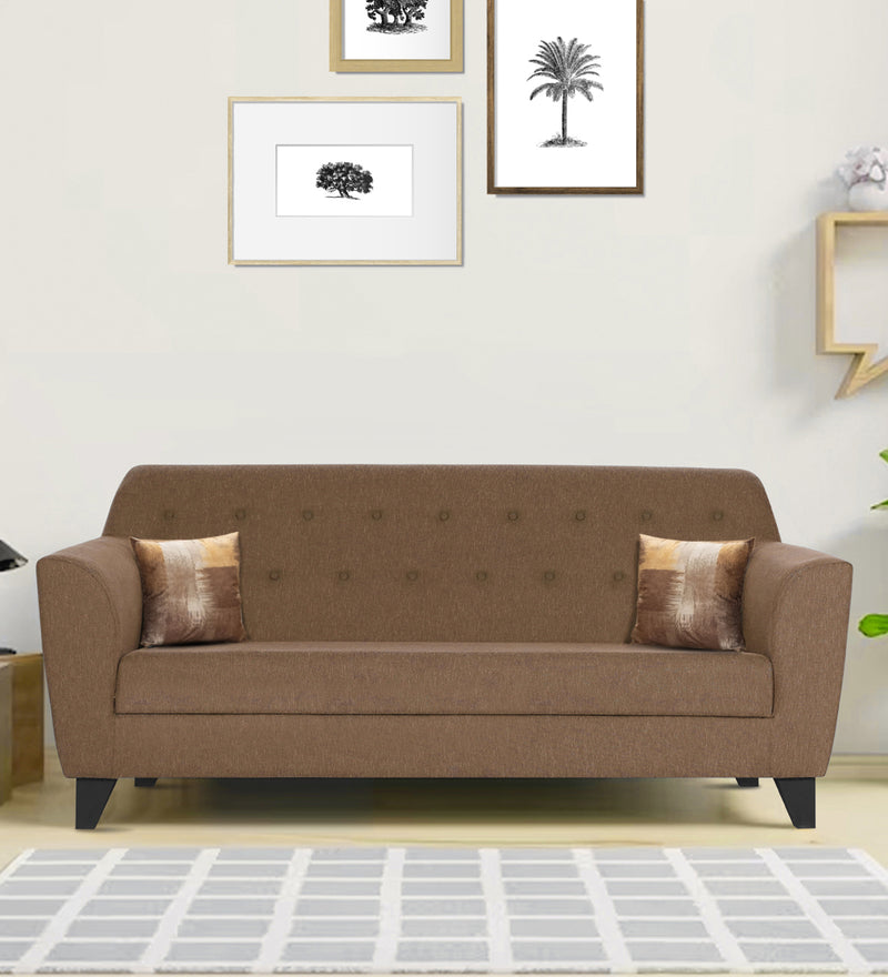 Bali Fabric 3 Seater Sofa In Brown Colour