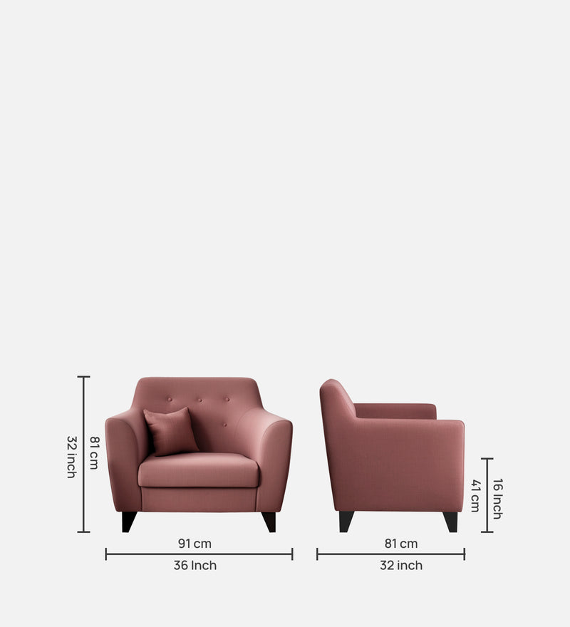 Bali Velvet 1 Seater Sofa in Berry Wine Colour