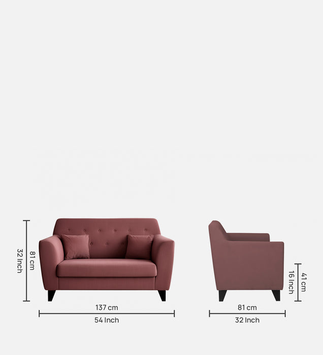 Bali Velvet 2 Seater Sofa in Berry Wine Colour