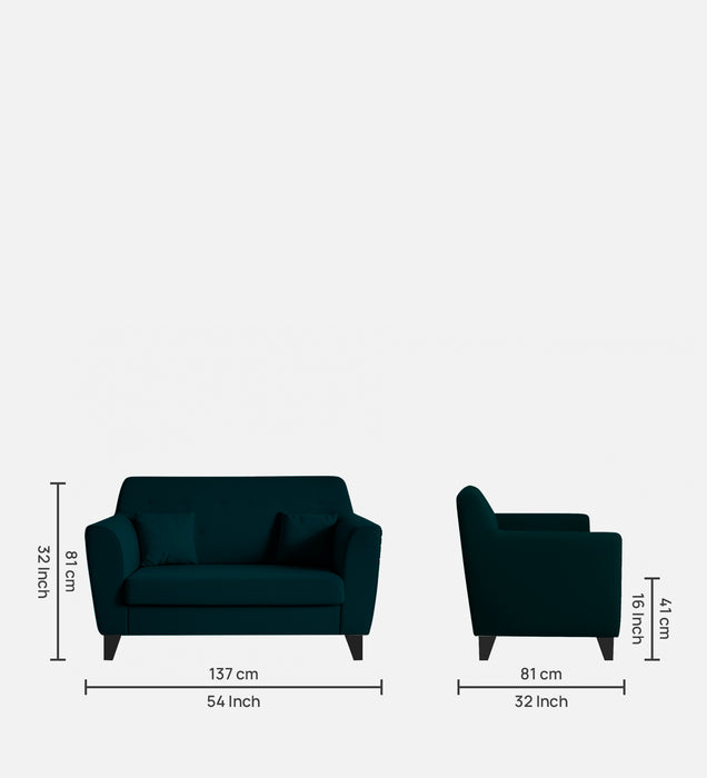 Bali Velvet 2 Seater Sofa in Emerald Green Colour