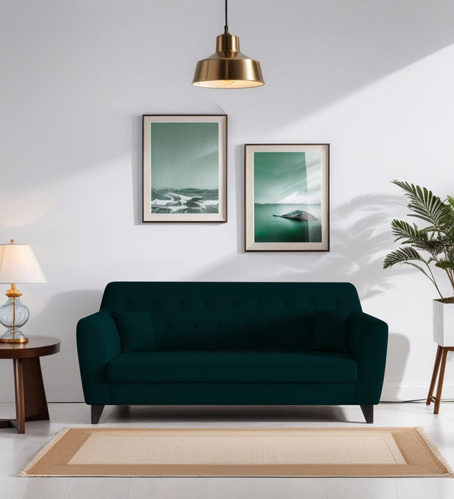 Bali Velvet 3 Seater Sofa in Emerald Green Colour