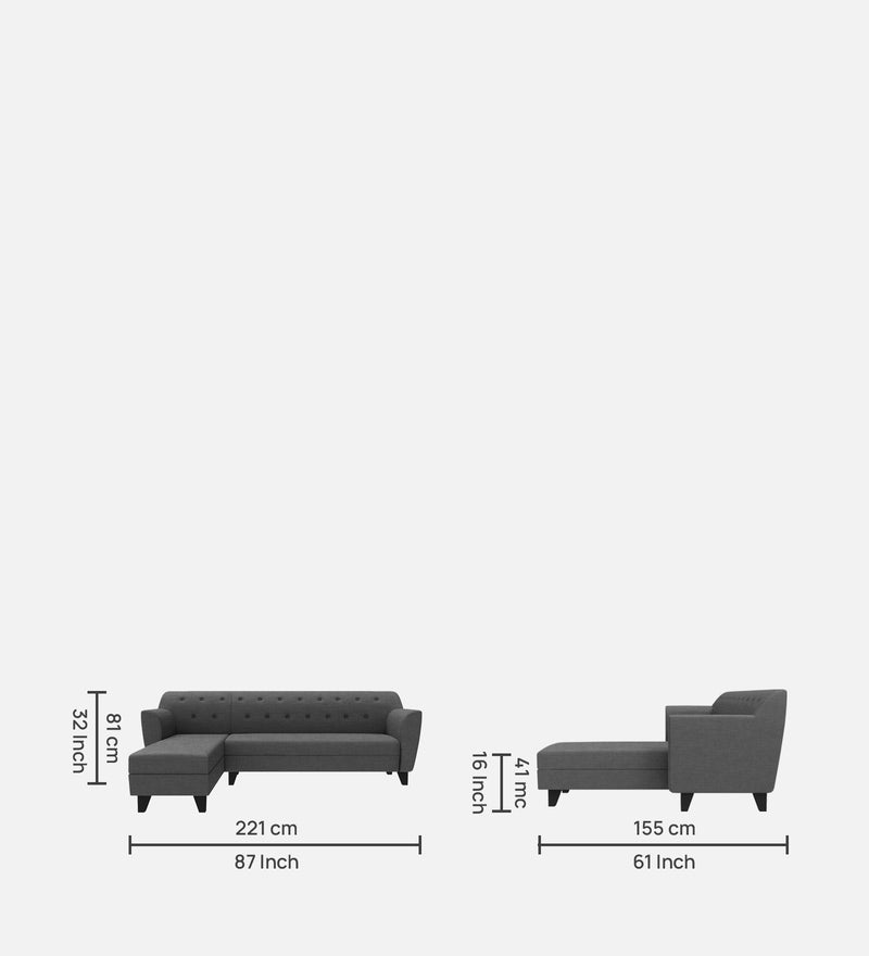 Bali Fabric 6 Seater Sectional Sofa (Left Hand Side)