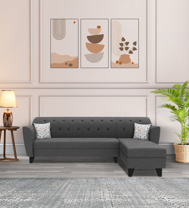 Bali Fabric 6 Seater Sectional Sofa (Right Hand Side) Grey