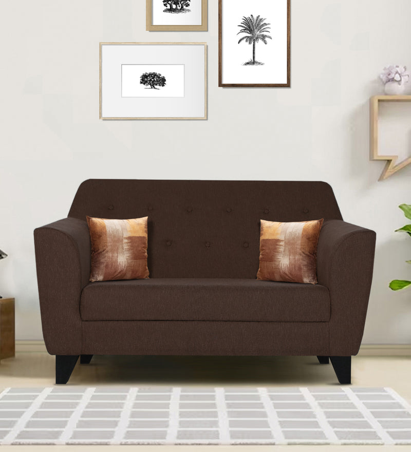 Bali Fabric 2 Seater Sofa In Mahogany Colour