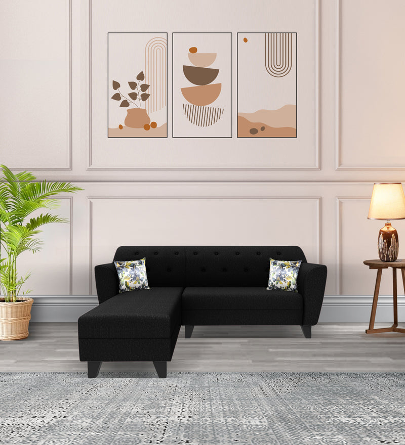 Bali Fabric 5 Seater Sectional Sofa (Left Hand Side) Mystic Black