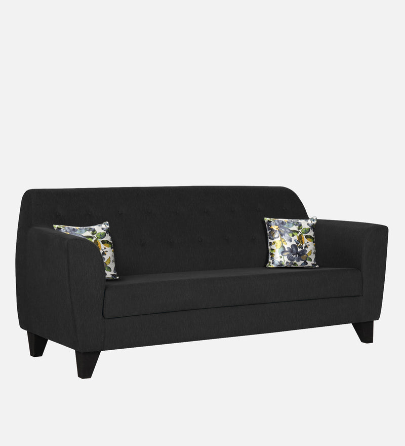 Bali Fabric 3 Seater Sofa In Mystic Black Colour