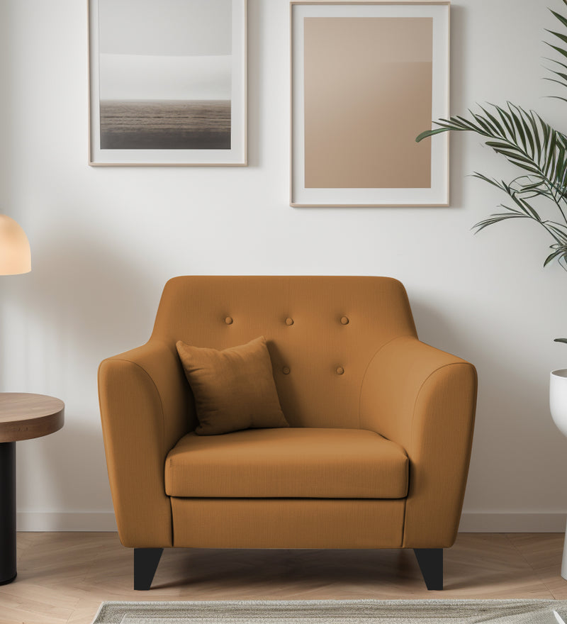 Bali Velvet 1 Seater Sofa in Mocha Colour