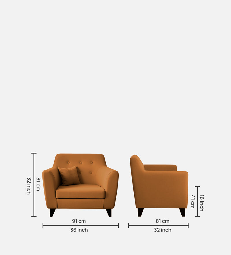 Bali Velvet 1 Seater Sofa in Mocha Colour