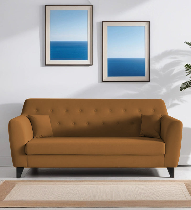 Bali Velvet 3 Seater Sofa in Mocha Colour