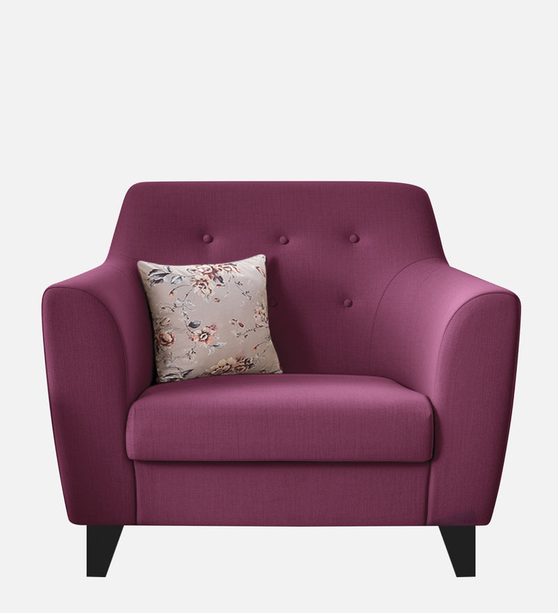 Bali fabric 1 Seater Sofa in Mulberry Colour