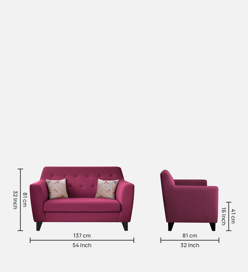Bali fabric 2 Seater Sofa in Mulberry Colour