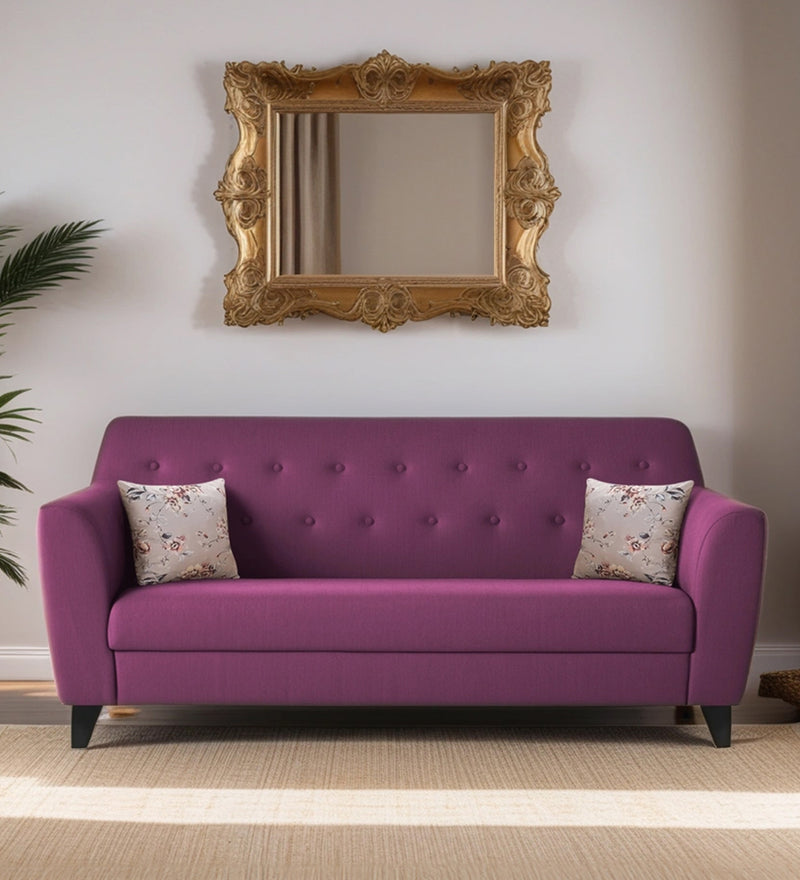 Bali fabric 3 Seater Sofa in Mulberry Colour