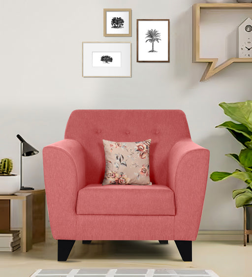 Bali Fabric 1 Seater Sofa In Pink Colour