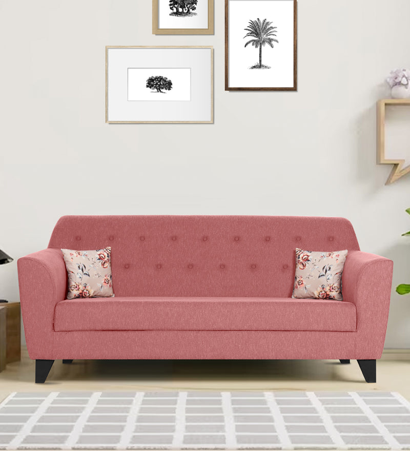 Bali Fabric 3 Seater Sofa In Pink Colour