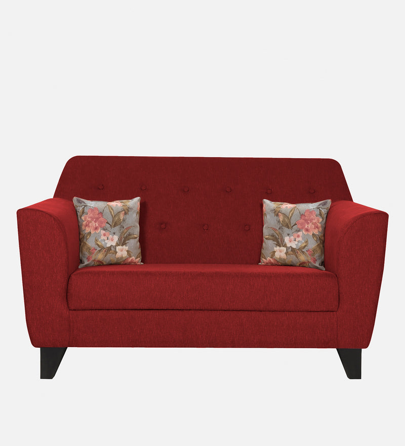 Bali Fabric 2 Seater Sofa In Red Colour