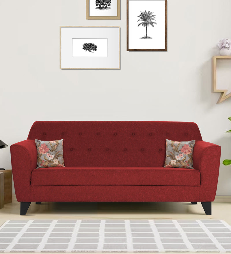 Bali Fabric 3 Seater Sofa In Red Colour