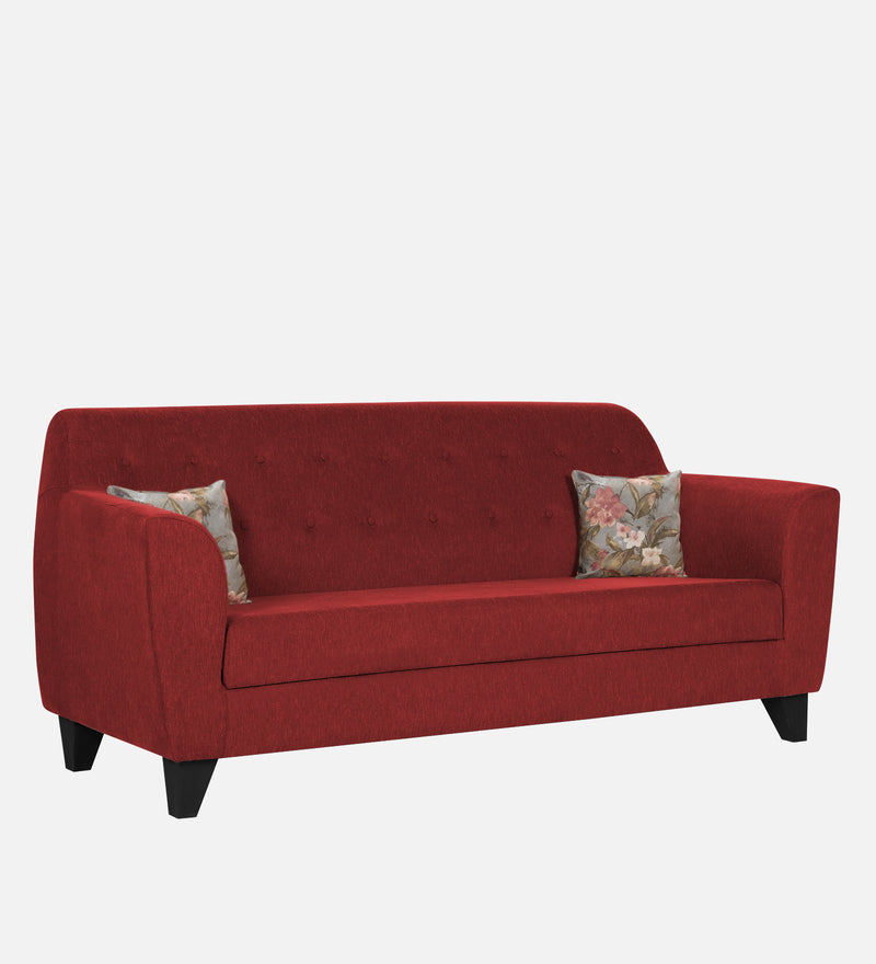 Bali Fabric 3 Seater Sofa In Red Colour