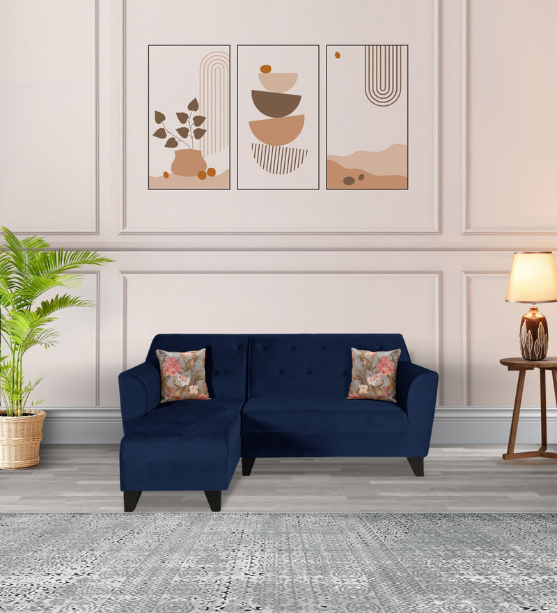 Bali Fabric 5 Seater Sectional Sofa (Left Hand Side) Velvet Blue