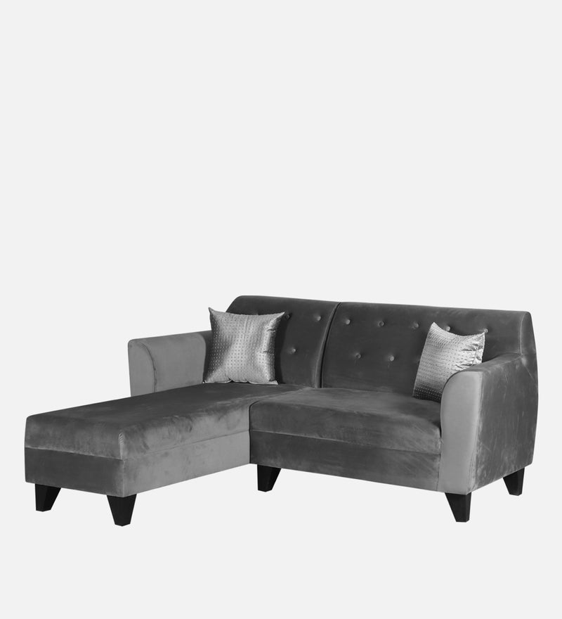 Bali Fabric 5 Seater Sectional Sofa (Left Hand Side) Velvet Grey