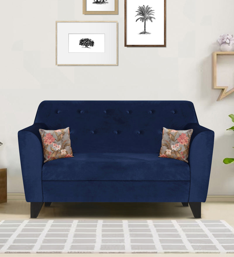Bali Velvet 2 Seater Sofa In Blue Colour