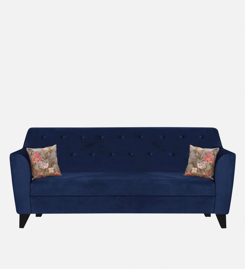 Bali Velvet 3 Seater Sofa In Blue Colour