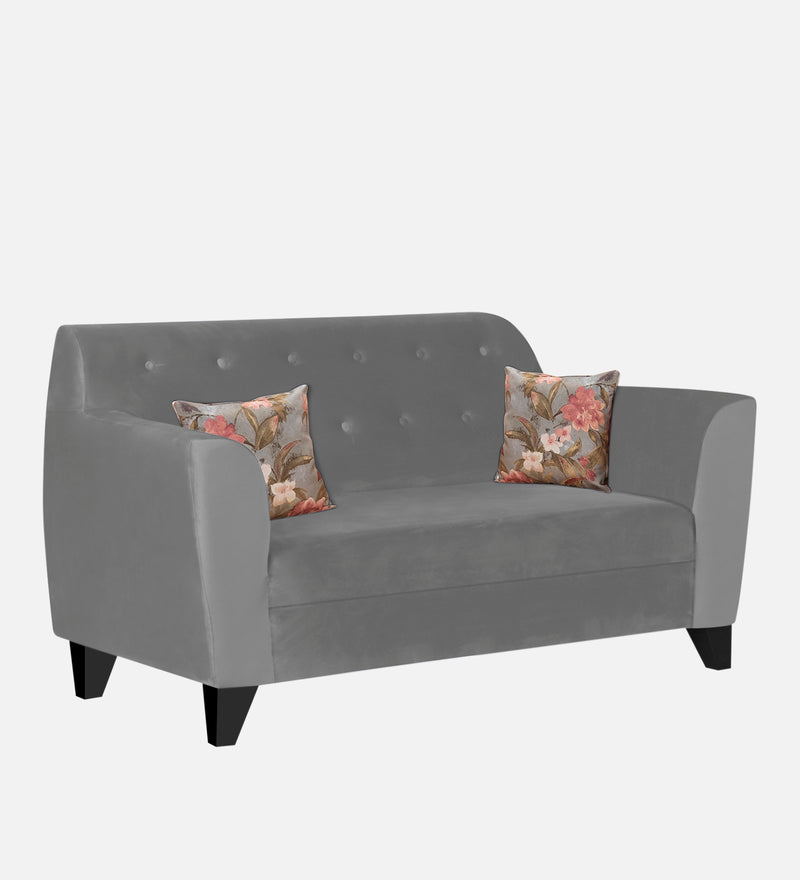Bali Velvet 2 Seater Sofa In Grey Colour