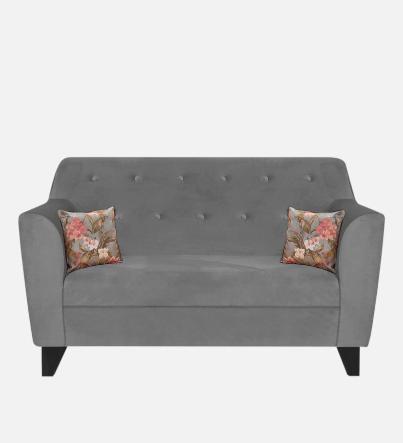 Bali Velvet 2 Seater Sofa In Grey Colour