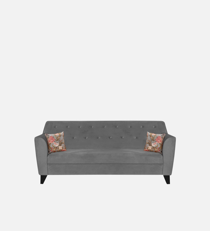 Bali Velvet 3 Seater Sofa In Grey Colour