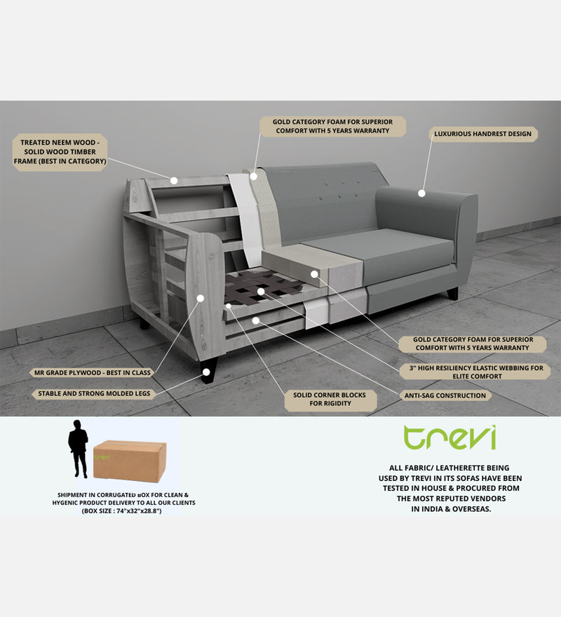 Bau Fabric 3 Seater Sofa