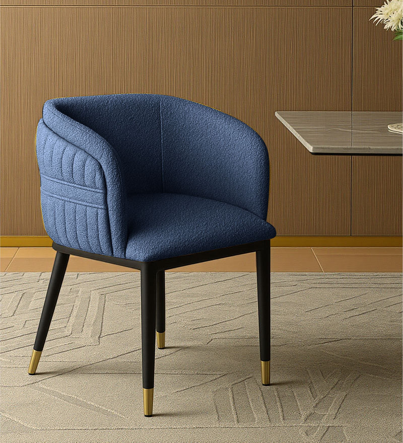 Bella Fabric Lounge Chair In Denim Blue Colour