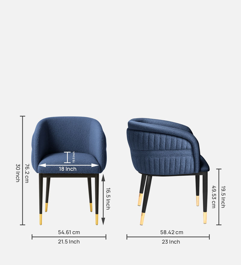 Bella Fabric Lounge Chair In Denim Blue Colour