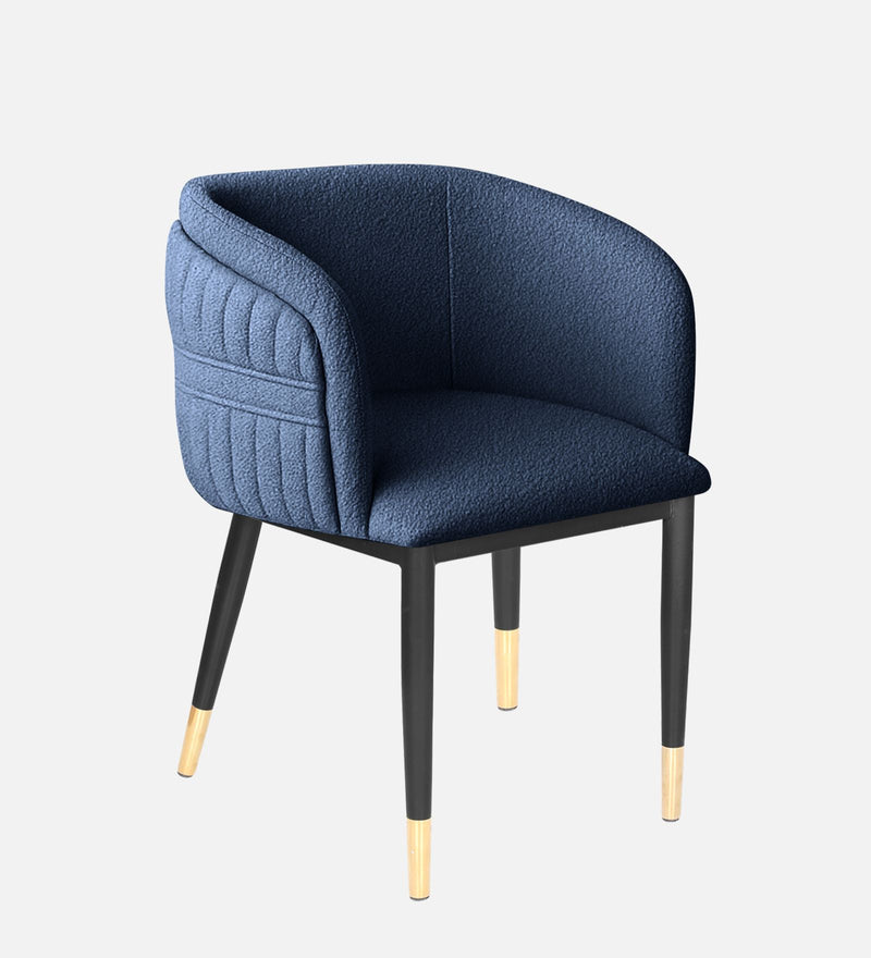 Bella Fabric Lounge Chair In Denim Blue Colour