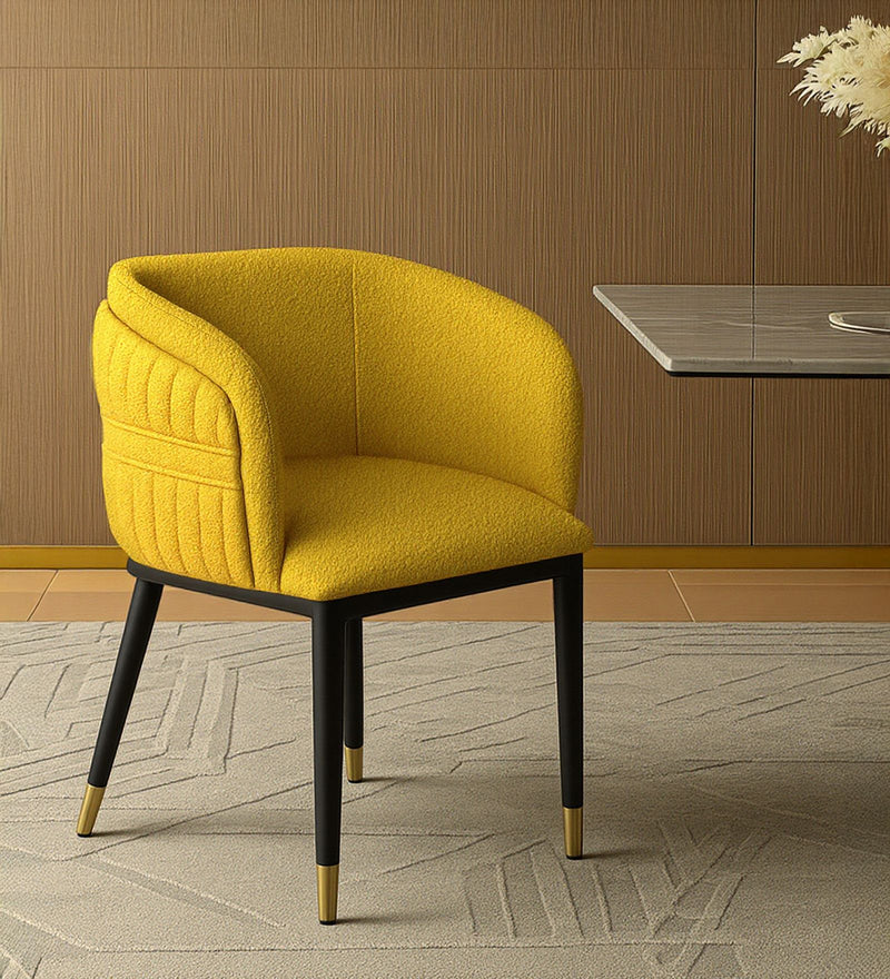 Bella Fabric Lounge Chair In Golden Fluff Colour