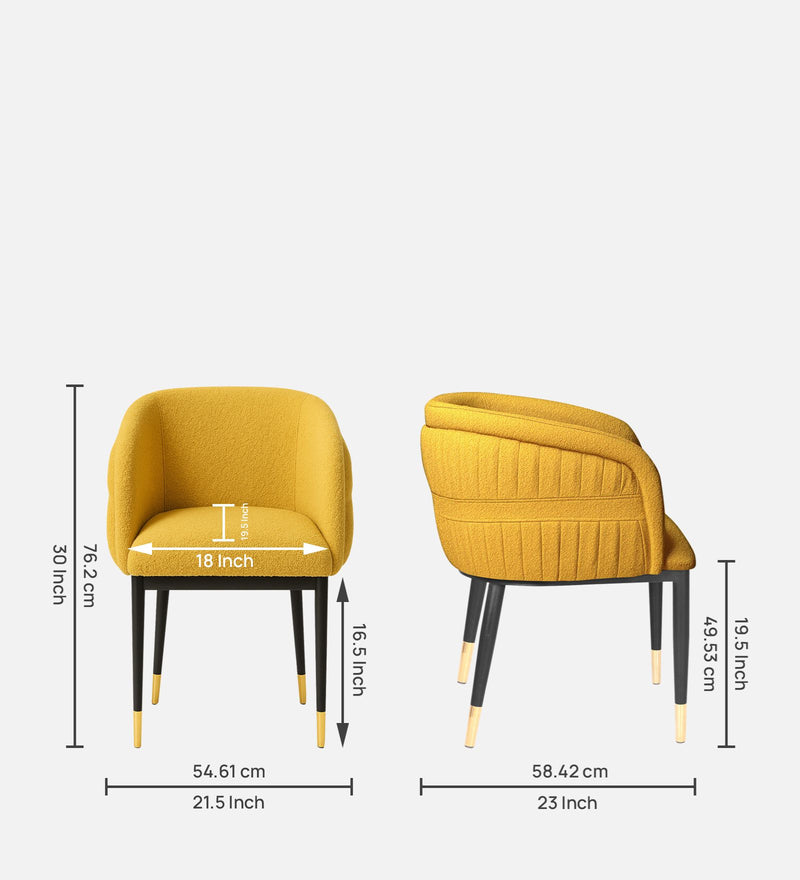 Bella Fabric Lounge Chair In Golden Fluff Colour