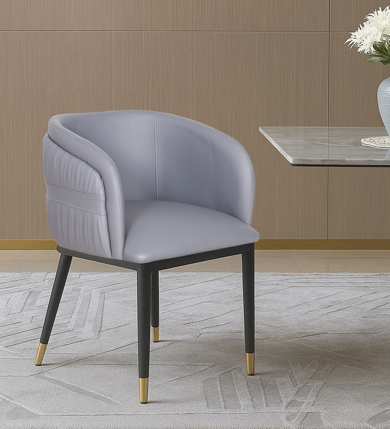 Bella Leatherette Lounge Chair In Gravel Gray Colour