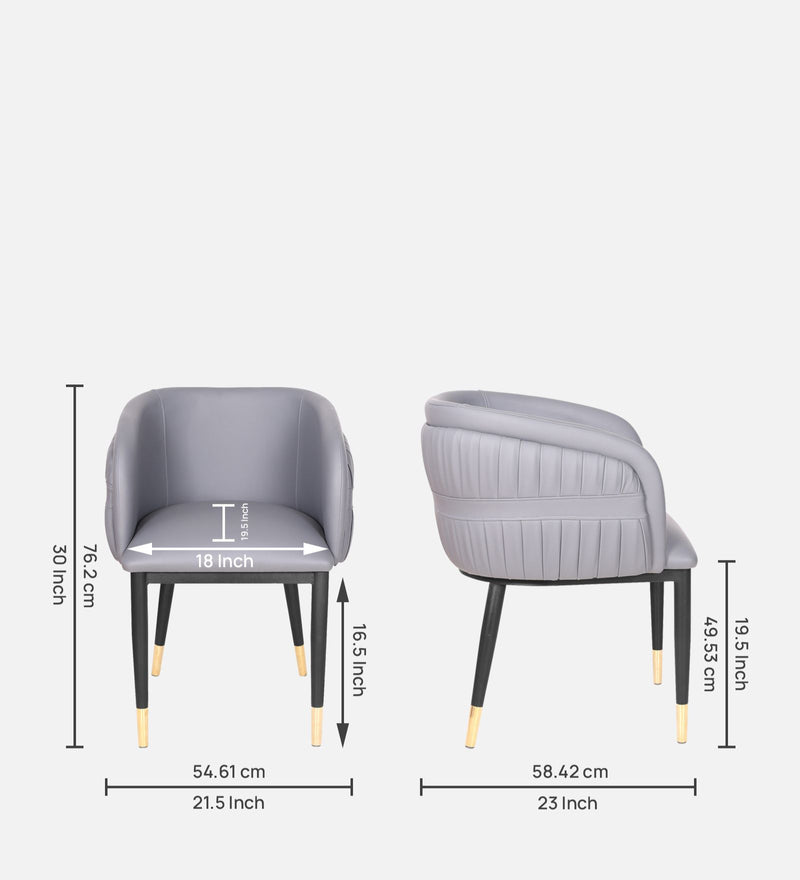 Bella Leatherette Lounge Chair In Gravel Gray Colour