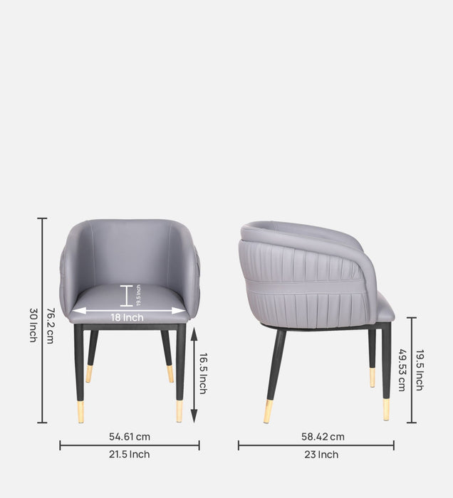 Bella Leatherette Lounge Chair In Gravel Gray Colour