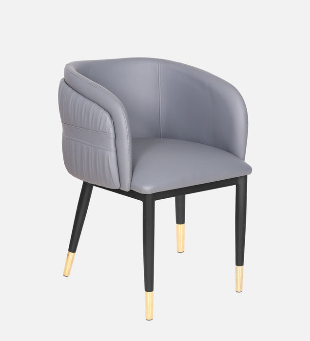 Bella Leatherette Lounge Chair In Gravel Gray Colour