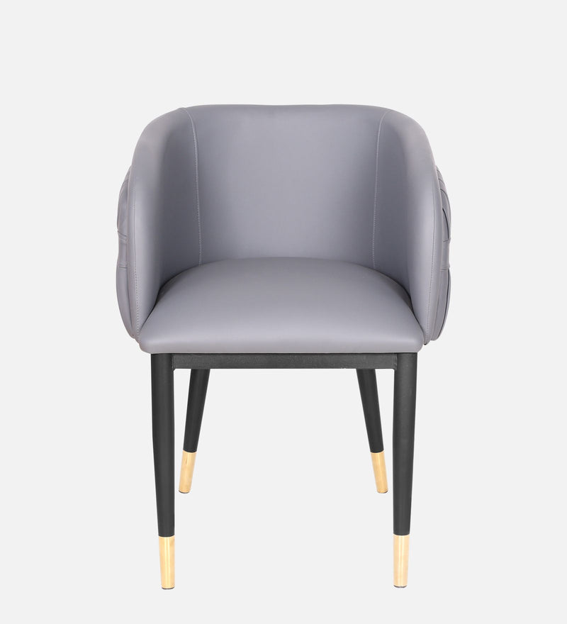 Bella Leatherette Lounge Chair In Gravel Gray Colour