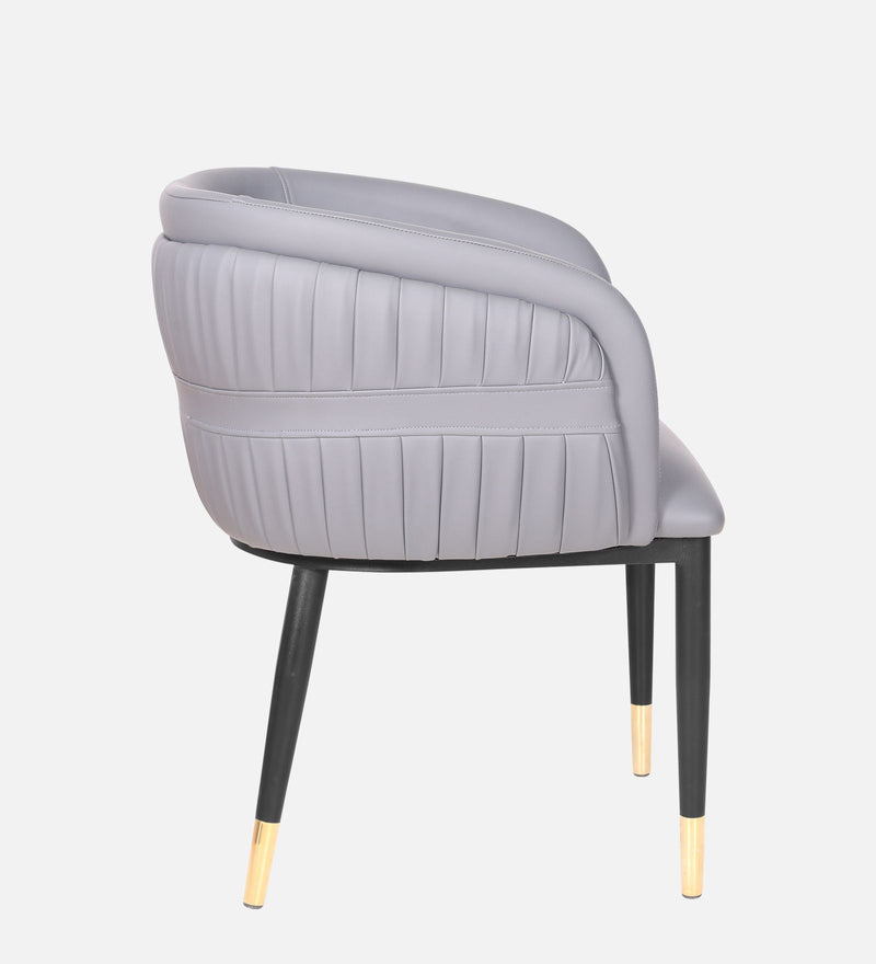Bella Leatherette Lounge Chair In Gravel Gray Colour
