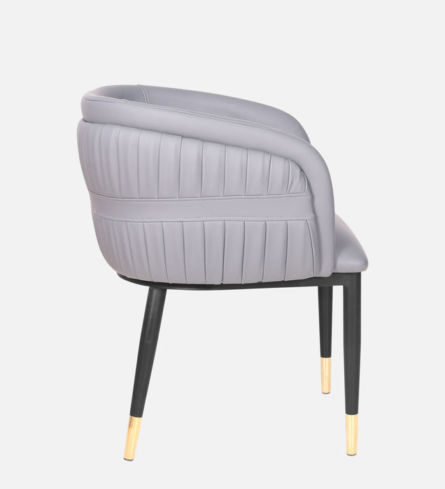 Bella Leatherette Lounge Chair In Gravel Gray Colour