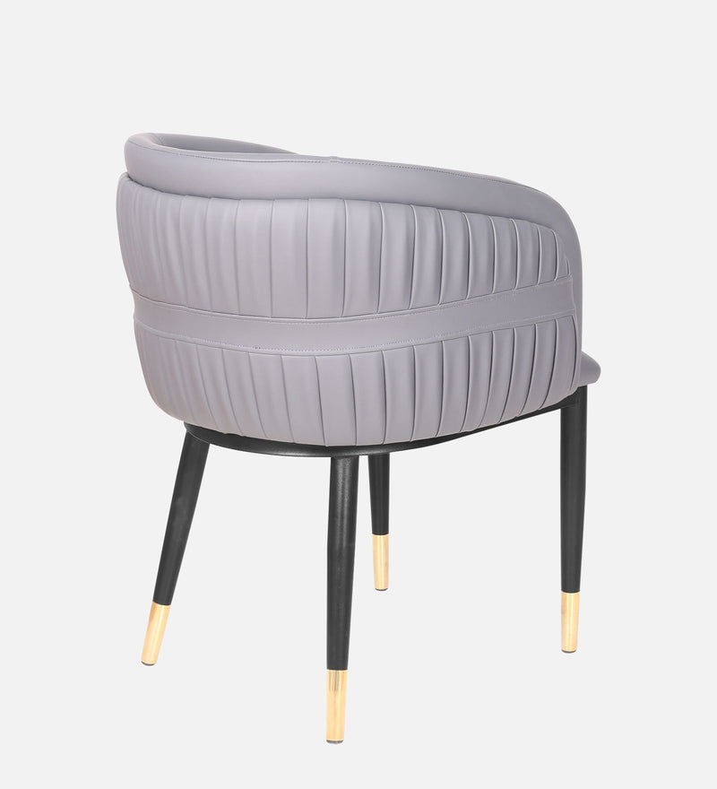 Bella Leatherette Lounge Chair In Gravel Gray Colour