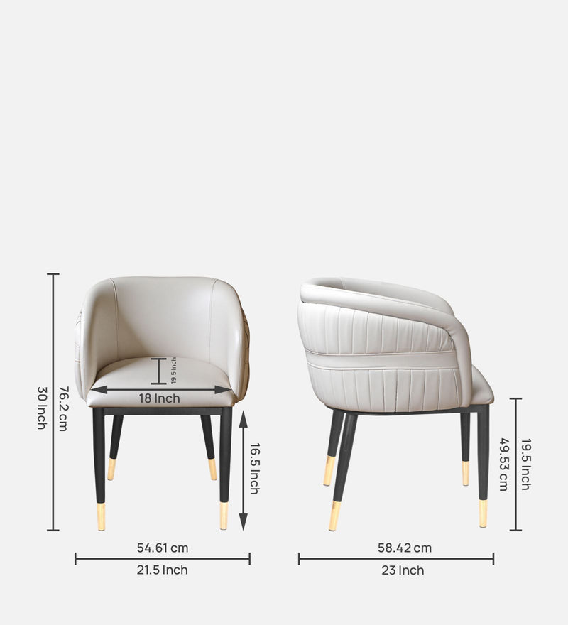 Bella Leatherette Lounge Chair In Vanilla veil PU Colour