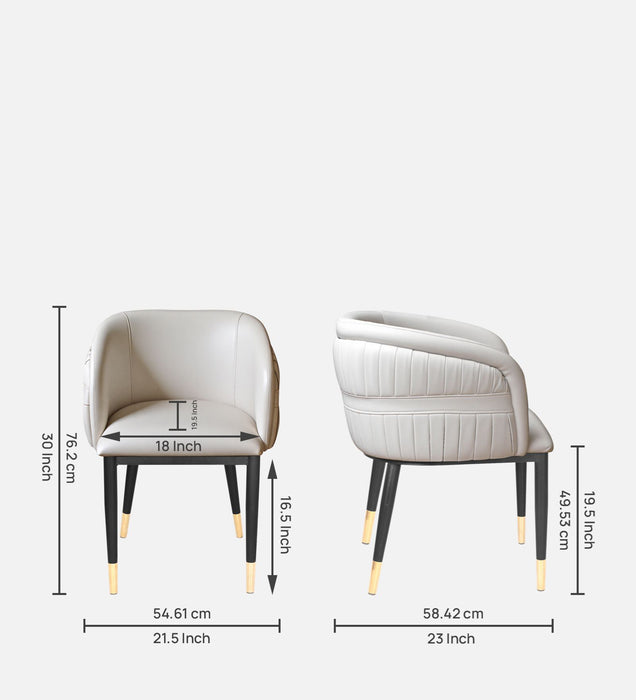 Bella Leatherette Lounge Chair In Vanilla veil PU Colour