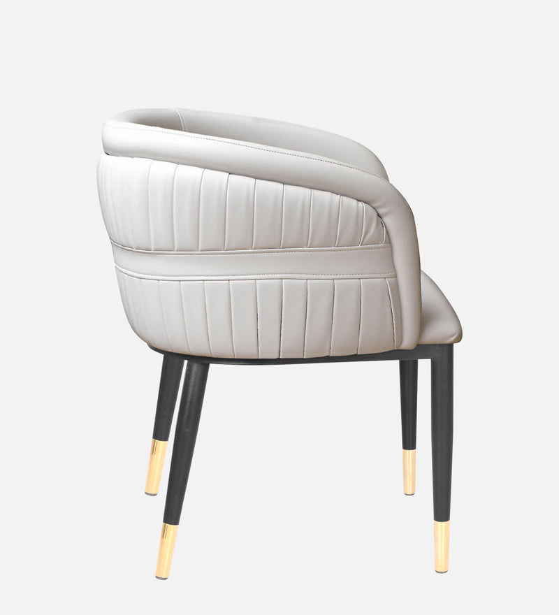 Bella Leatherette Lounge Chair In Vanilla veil PU Colour