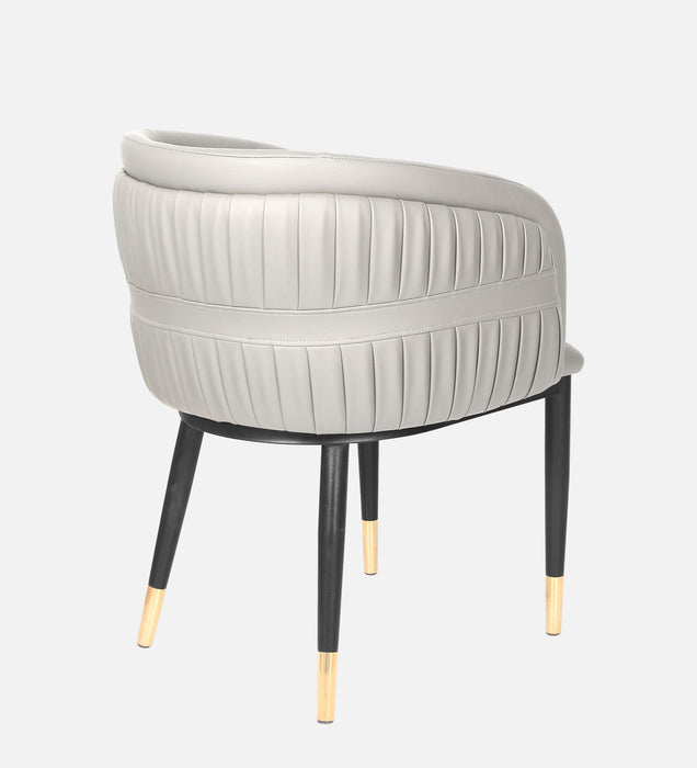 Bella Leatherette Lounge Chair In Vanilla veil PU Colour