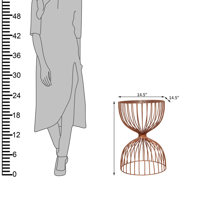 Berlin End Table in Rose Gold Finish