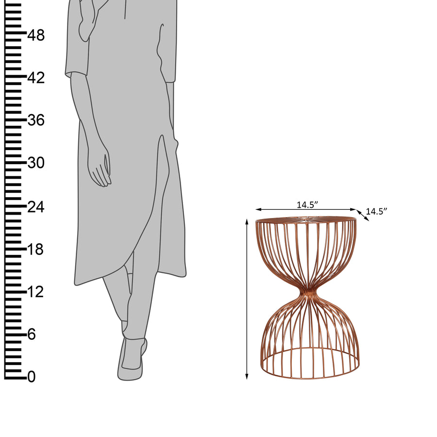 Berlin End Table in Rose Gold Finish