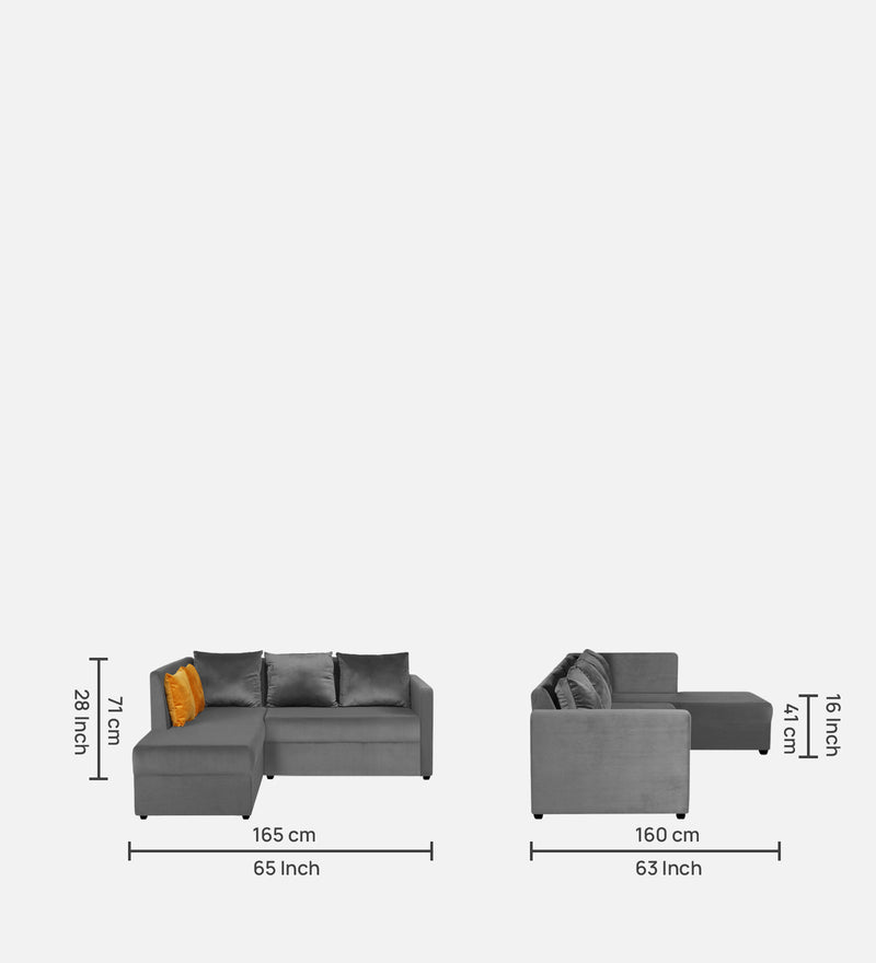 Bliss E2O Soft Cozy Fabric Sectional L Shaped 5 Seater Sofa