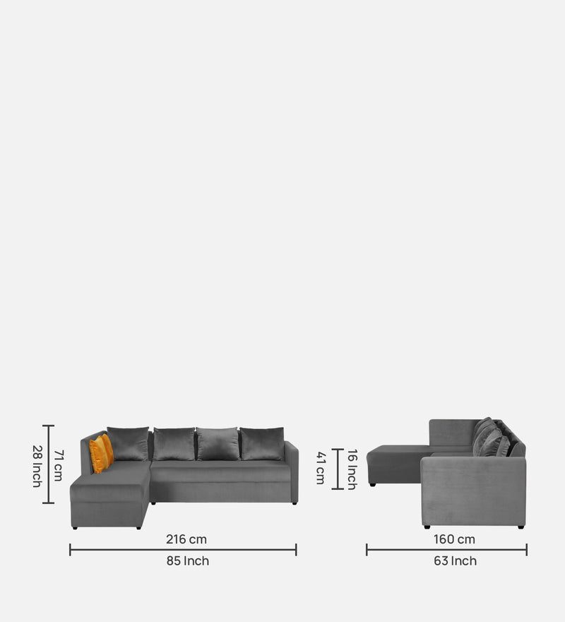 Bliss E2O Soft Cozy Fabric Sectional L Shaped 6 Seater Sofa
